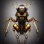 Placeholder: steampunk transparent cybernetic biomechanical robotic bug of death, symmetrical, front facing, 3d model, very coherent symmetrical artwork, unreal engine realistic render, 8 k, micro detail, gold and steel intricate, elegant, highly detailed, digital painting, artstation, smooth, sharp focus, illustration, artgerm, tomasz alen kopera, wlop, unreal engine