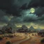 Placeholder: the western desert town called High Noon Hollow with gloomy skies fantasy art