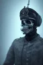 Placeholder: All Black british soldier, ghost, wearing high tech skull mask, white smoke, dark, rage, sorrow, high definition, ultra 8 k, volumetric lighting, blue fire, fog