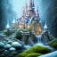 Placeholder: cristal angelic castle crystalline, beau , cosmic, opalescent, opalescent, gemstones, crystals, object, other worldly,water, rock, moss,bright, ice background, neige etang bleu