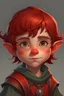 Placeholder: halfling sorcerer girl with short red dark hair