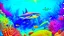 Placeholder: realistic coloring, underwater, coral reef, shark