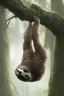 Placeholder: Sloth hanging from tree