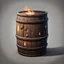 Placeholder: A game asset barrel on fire