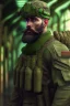 Placeholder: photorealistic male bearded handsome soldier, hyperdetailed painting, luminism, Bar lighting, complex, od green miltary, 4k resolution concept art, Artgerm, WLOP, Alphonse Mucha, 3d render, octane render, intricately detailed, cinematic, awesome full color, hand drawn, dark, gritty, cinematic, buckeye burl