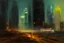 Placeholder: planet, space, modern cyberpunk city, arid land, epic, lesser ury impressionism painting