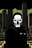 Placeholder: punisher sku;; city in the style of Hiroshi Nagai