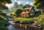 Placeholder: A charming cottage tucked away in a serene countryside, surrounded by lush green hills and a tranquil stream, 8k, Ultra hd,ultra detailed, ultra realistic, extremely realistic, intricate, photorealistic, epic composition, masterpiece