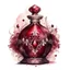 Placeholder: watercolor burgundy perfume bottle decorated with lace and rubies, Trending on Artstation, {creative commons}, fanart, AIart, {Woolitize}, by Charlie Bowater, Illustration, Color Grading, Filmic, Nikon D750, Brenizer Method, Side-View, Perspective, Depth of Field, Field of View, F/2.8, Lens Flare, Tonal Colors, 8K, Full-HD, ProPhoto RGB, Perfectionism, Rim Lighting, Natural Lightin