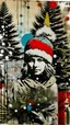 Placeholder: a mixed media of a Christmas , digital art, screen print, wheat paste poster