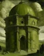 Placeholder: An olive green paranormal nuclear fortress painted by Michelangelo di Lodovico Buonarroti Simoni