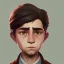 Placeholder: Portrait of a brown haired little wizard kid by Nick Harris