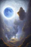 Placeholder: abstract, Moon in a dwarven mine underground