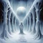 Placeholder: A Gallery of surreal snowman sentinels, infinity stretch of sinister snowman lining alien winter hall, by H.R. Giger, by Stephen Gammell, by Dave Kendall, colorful, surrealism, weird winter-scape, primary cold colors, smooth