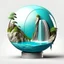 Placeholder: realistic globe with waterfall