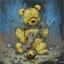 Placeholder: a death metal album cover with winnie the pooh