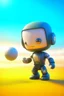 Placeholder: adorable cute chat robot with mouth piece and jetpack playing volleyball on the beach, with short punk hair and real human eyes, its such a perfect day, motion blur, smoke, 8k, downlight, soft light, depth of field, photorealism, trending on art station, lotsa detail