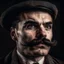 Placeholder: a portrait of a man with charlie chaplin style moustache