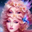 Placeholder: bright fairy, beautiful portrait, flowery landscape