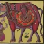 Placeholder: cow with hands and wings in Indian painting style