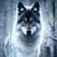 Placeholder: black wolf, black, masterpiece, expert, 8K, hyperrealism, sharp focus, cinematic lighting, blue