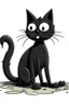 Placeholder: black thin cat cartoon dead