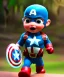 Placeholder: Baby captain america, full body, bokeh