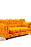 Placeholder: couch completely made out of cheetos, no background, couch 100% visible