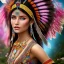 Placeholder: bright native american fairy, beautiful portrait, flowery landscape