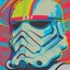 Placeholder: Stormtrooper illustration art by butcher billy, sticker, colorful, illustration, highly detailed, simple, smooth and clean vector curves, no jagged lines, vector art, smooth andy warhol style