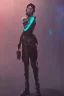 Placeholder: steampunk elf in a neon dystopian city