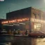 Placeholder: Ultra Realistic retro sci-fi afire Supermarket parking scene, 1960 year, many people running. blonde woman, sweet scarlet Johansson face, perfect iris, glow eyes, face makeup, tight latex coat; many panic people, Retro sci-fi style, soft color, highly detailed, unreal engine 5, ray tracing, RTX, lumen lighting, ultra detail, volumetric lighting, 3d, finely drawn, high definition, high resolution.