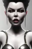 Placeholder: Kim Wilde as evil queen in black leather, leather, busty, cleavage, angry, stern look. character design by cory loftis, fenghua zhong, ryohei hase, ismail inceoglu and ruan jia. unreal engine 5, artistic lighting, highly detailed, photorealistic, fantasy