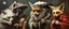 Placeholder: master oil painting with some air brush, fluffy human hyena fox merchant sailor priest racoon gremlin realistic and creepy, straight from the lich lab, in the style of Escher and Titian