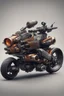 Placeholder: An advanced motorcycle with four wheels and a turbo jet in the back with rockets and machine guns