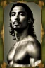 Placeholder: fullbody Portrait of an Olive skinned muscular very handsome male with dark hair and a goatee beard