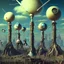 Placeholder: A wasteland, clouds, polaroid, noon light, Max Ernst, Yves Tanguy, Audubon, 8k, 3d, 33mm photography, bright colours, sharp focus, odd spindle-shaped objects