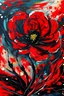 Placeholder: red and black flower acrylic painting inspire by vincent van gogh