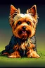 Placeholder: Masterpiece pixel art, Yorkshire terrier dog, ultra detailed character, simple background, Professional Quality pixel art, full body shot, duotone vibrant colors.