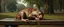 Placeholder: master oil painting by Rembrandt, fat old rat gremlin sleeping on a bench in the park