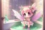 Placeholder: cute anime chibi fairy in the bathroom