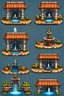 Placeholder: medieval fountain tileset for 2d platformer with perspective view