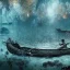 Placeholder: Underwater view,Insanely detailed photograph of an “artitcture plans of a canoe ” with intricate waves, intricate embroidered band of stars, hyperdetailed painting by Ismail Inceoglu Huang Guangjian and Dan Witz CGSociety ZBrush Central fantasy art album cover art,8K, hdr, romantic, mysterious, ominous, flowers, jewelry, steam,oil,cafe,street vendor,steamship,D&D