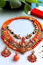 Placeholder: Make a necklace using retro motifs and taking inspiration from ram mandir which is newly inaugurated in Ayodhya and make a modern design using traditional motifs use clear motifs and make it realistic and modern