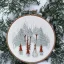 Placeholder: exquisite whimsical snowy forest in embroidery hoop, intricate, highly detailed, linen and wood backdrop