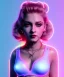 Placeholder: Artist, young madonna, android woman, glow iris, piercings, sweet, blonde, white skin, long eyeliner, purpurin pink cheeks, glossy lips, color leds lights, cables, short hair, circuits, cyberpunk, latex coat, cyber punk, neon, portrait, studio photo, unreal engine 5, soft color, 16 bit, god lights, ray tracing, RTX, lumen lighting, ultra deatail, volumetric lighting, 3d, finely drawn, hd.