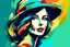 Placeholder: modern abstract woman painting vector