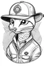 Placeholder: Mongoose with a cartoon drawing of Yashi Club NFT in one color with a half-sleeved shirt and wearing a hat