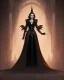 Placeholder: old evil queen in black leather gown, femme fatale, volouptous, busty, cleavage, angry, emperious, 8k resolution concept art portrait by Greg Rutkowski,