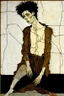 Placeholder: painting of a figure with the life-filled void of an empty existence, egon schiele masterpiece